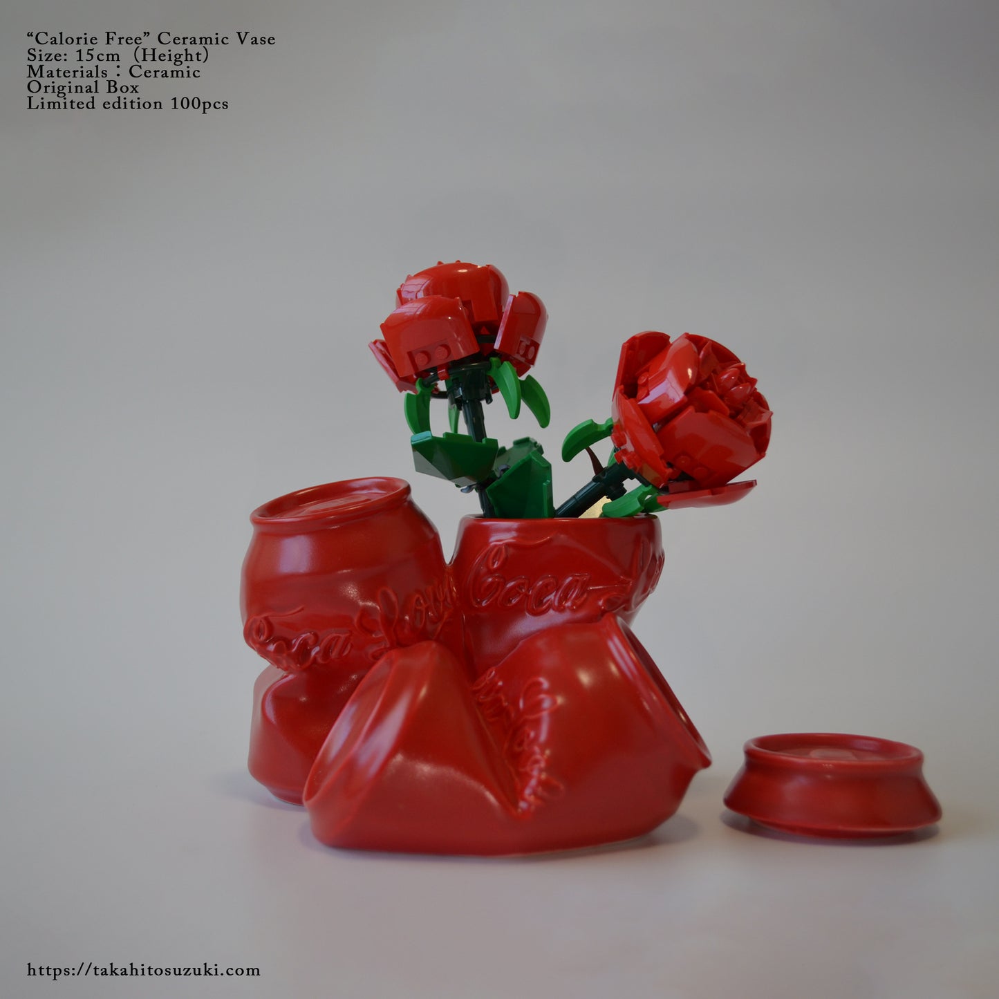 Calorie Free Ceramic Vase - RED