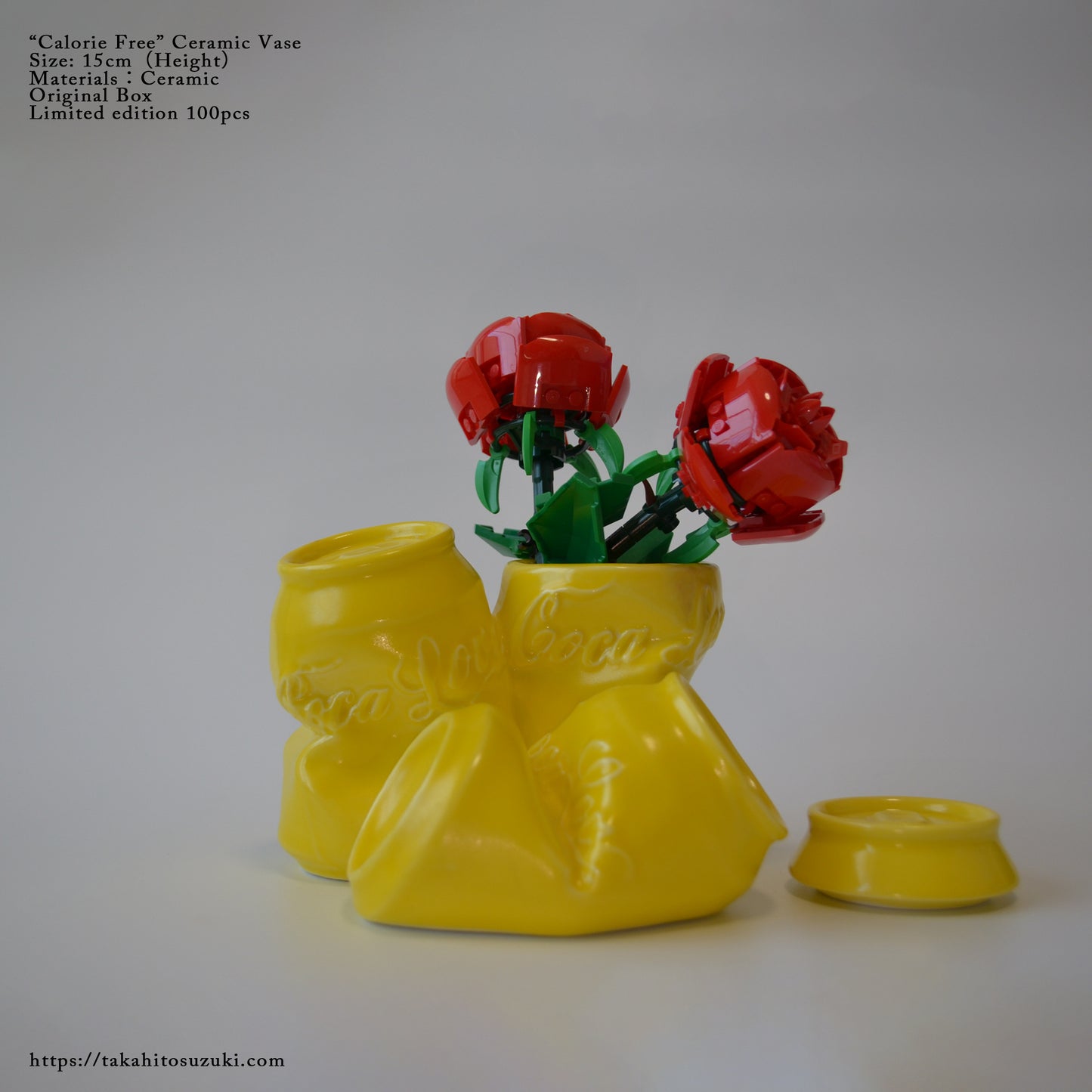 Calorie Free Ceramic Vase - YELLOW