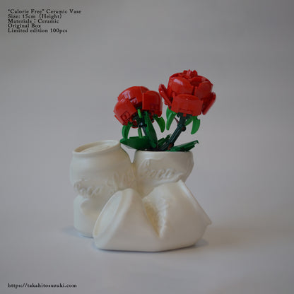 Calorie Free Ceramic Vase - OFF WHITE