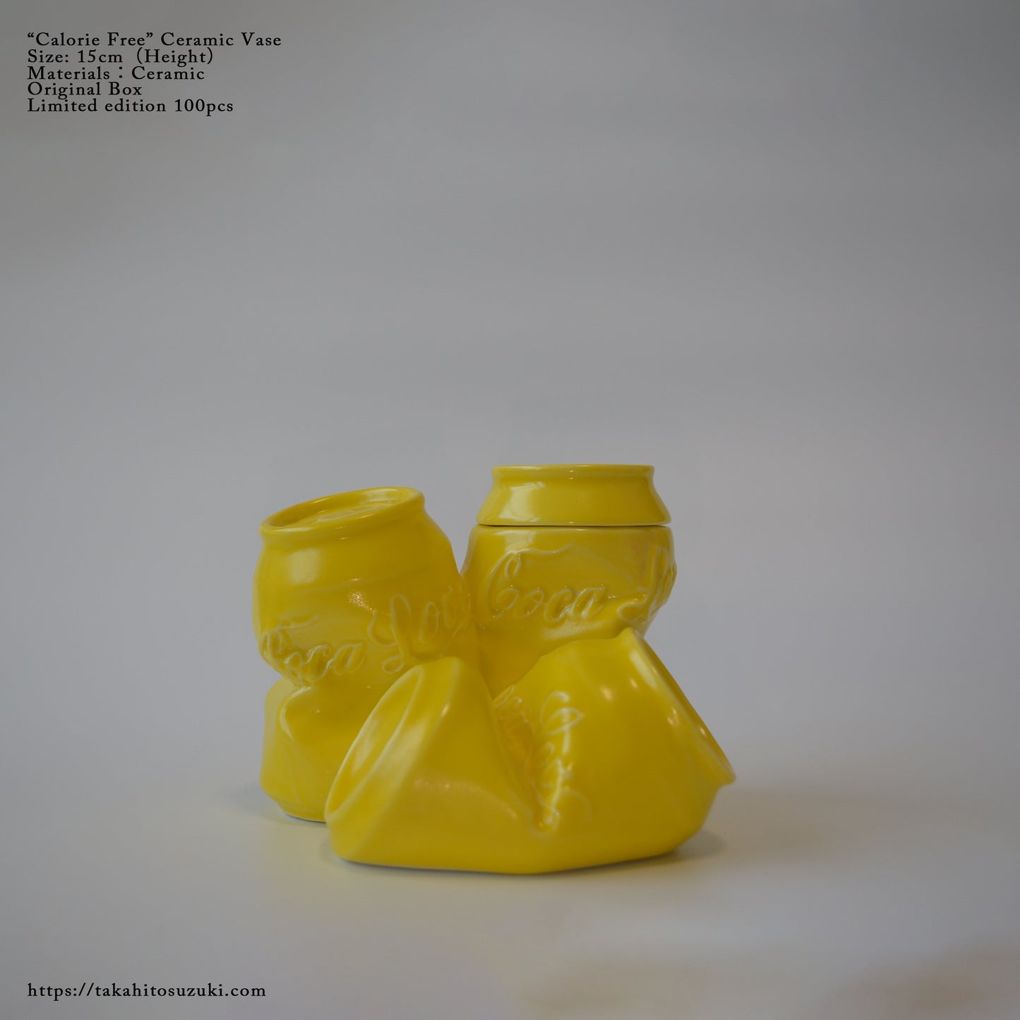 Calorie Free Ceramic Vase - YELLOW